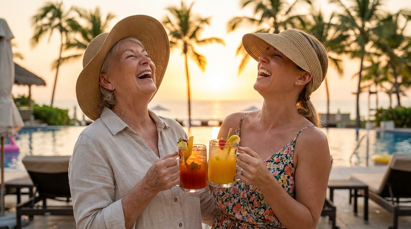 Couple receiving travel gift